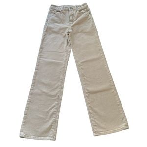 Rolla's Corduroy Original High Rise Straight Leg Jeans in Cream Women’s Size 24